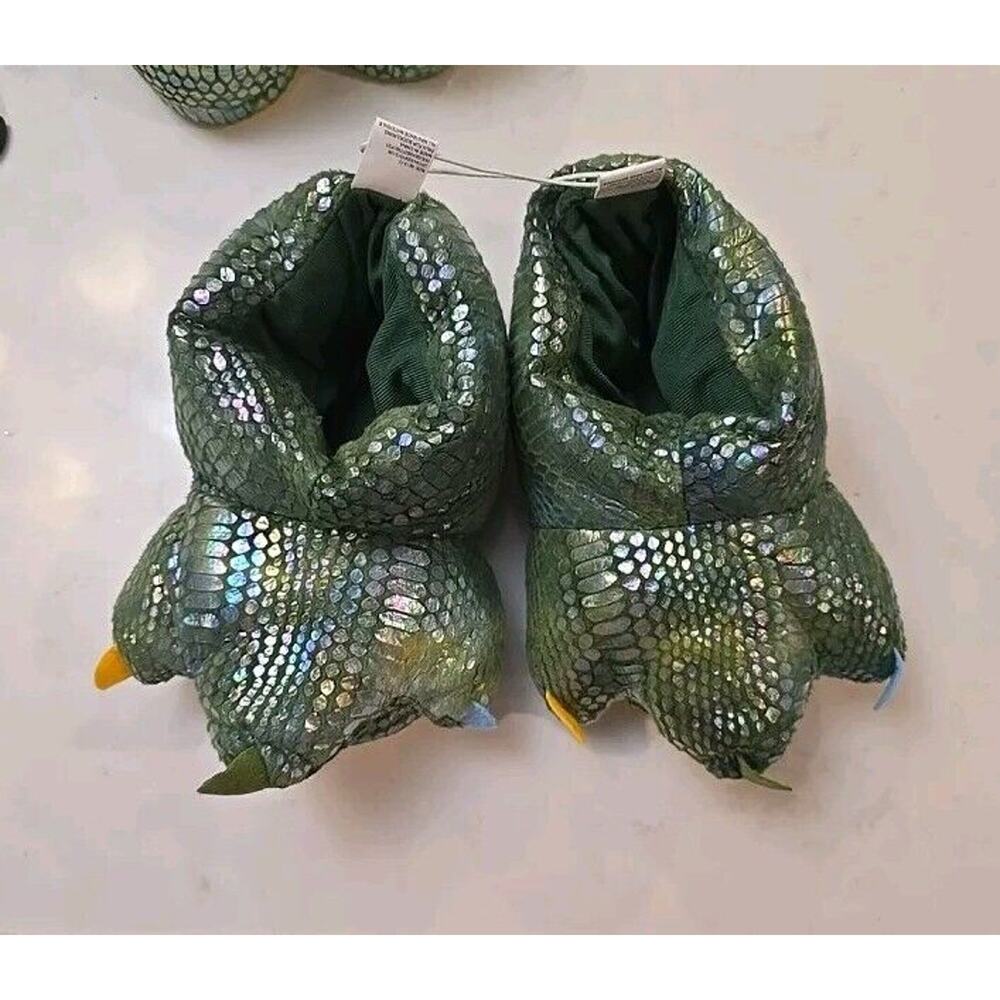 New Dinosaur Slippers with colored tips, soft and comfy Kids small, med, large